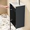 VitrA Evi Gloss Anthracite 400mm Compact Wall Hung 1-Door Vanity Unit