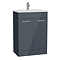 VitrA Evi Gloss Anthracite 600mm Floor Standing 2-Door Vanity Unit