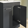 VitrA Evi Gloss Anthracite 600mm Floor Standing 2-Door Vanity Unit