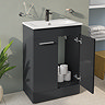 VitrA Evi Gloss Anthracite 600mm Floor Standing 2-Door Vanity Unit
