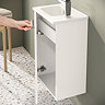 VitrA Evi Gloss White 400mm Compact Wall Hung 1-Door Vanity Unit