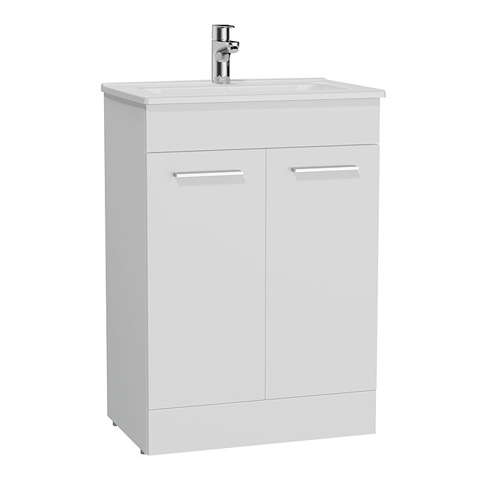 VitrA Evi Gloss White 600mm Floor Standing 2-Door Vanity Unit