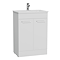 VitrA Evi Gloss White 600mm Floor Standing 2-Door Vanity Unit