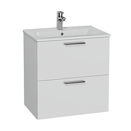 VitrA Ava Gloss White 600mm Wall Hung 2-Drawer Vanity Unit
