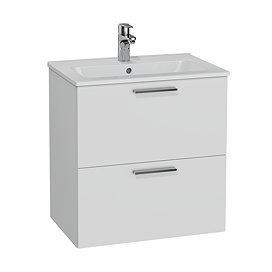 VitrA Ava Gloss White 600mm Wall Hung 2-Drawer Vanity Unit