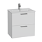 VitrA Ava Gloss White 600mm Wall Hung 2-Drawer Vanity Unit