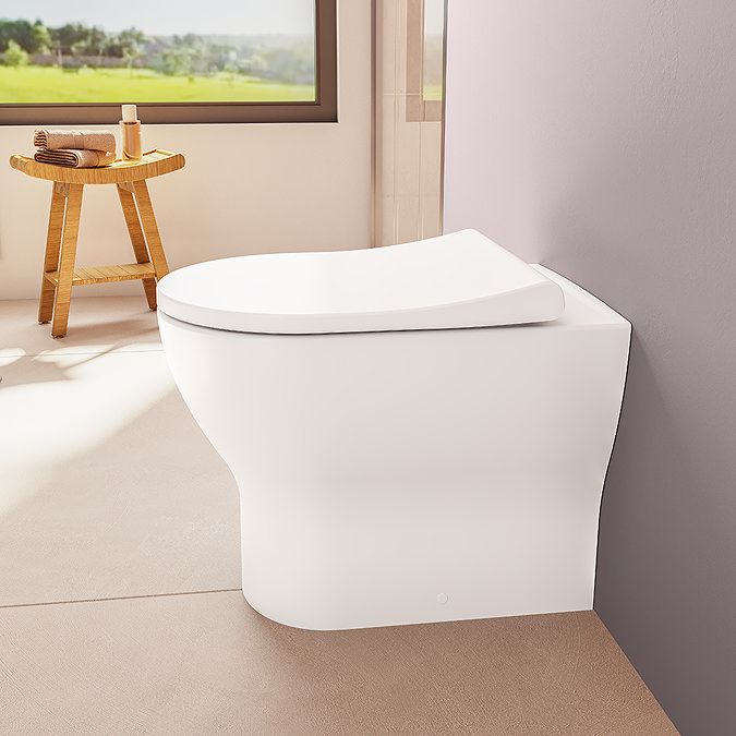 VitrA Evi Round Rimless Back-to-Wall Toilet with Soft-Close Seat