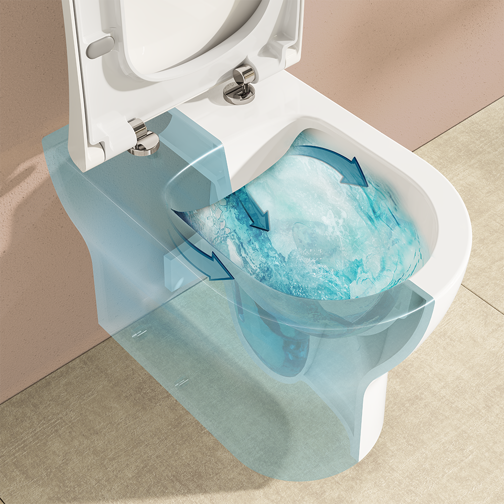 VitrA Evi Round Rimless BacktoWall Toilet with SoftClose Seat