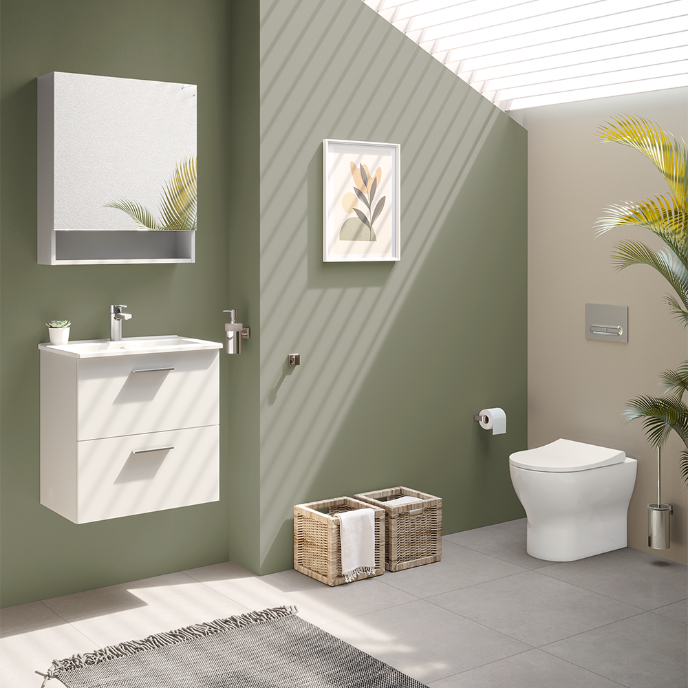 VitrA Evi Round Rimless BacktoWall Toilet with SoftClose Seat