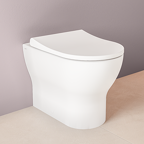 VitrA Evi Round Rimless Back-to-Wall Toilet with Soft-Close Seat