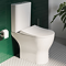 VitrA Evi Round Rimless Close Coupled Toilet - Open Back with Soft-Close Seat