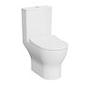 VitrA Evi Round Rimless Close Coupled Toilet - Open Back with Soft-Close Seat