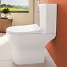 VitrA Evi Round Rimless Close Coupled Toilet - Open Back with Soft-Close Seat