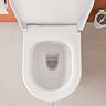 VitrA Evi Round Rimless Close Coupled Toilet - Open Back with Soft-Close Seat