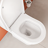 VitrA Evi Round Rimless Close Coupled Toilet - Open Back with Soft-Close Seat