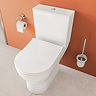 VitrA Evi Round Rimless Close Coupled Toilet - Open Back with Soft-Close Seat