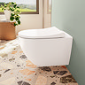 VitrA Evi Round Wall Hung Rimless Toilet with Soft-Close Seat