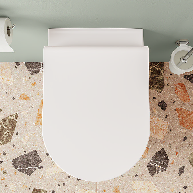 VitrA Evi Round Wall Hung Rimless Toilet with Soft-Close Seat