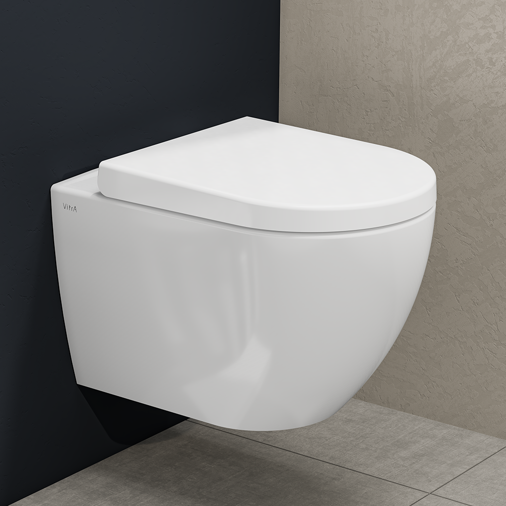 VitrA Evi Wall Hung Rimless Toilet with Soft-Close Seat