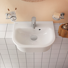 VitrA Evi Semi Recessed 450mm Compact Washbasin - 1 Tap Hole