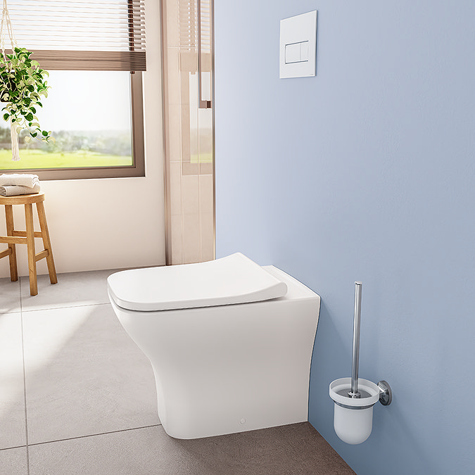 VitrA Evi Square Rimless Back-to-Wall Toilet with Soft-Close Seat