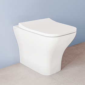 VitrA Evi Square Rimless Back-to-Wall Toilet with Soft-Close Seat