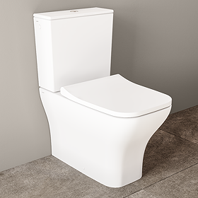 VitrA Evi Square Rimless Close Coupled Toilet - Back-to-Wall with Soft-Close Seat