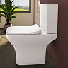 VitrA Evi Square Rimless Close Coupled Toilet - Open Back with Soft-Close Seat