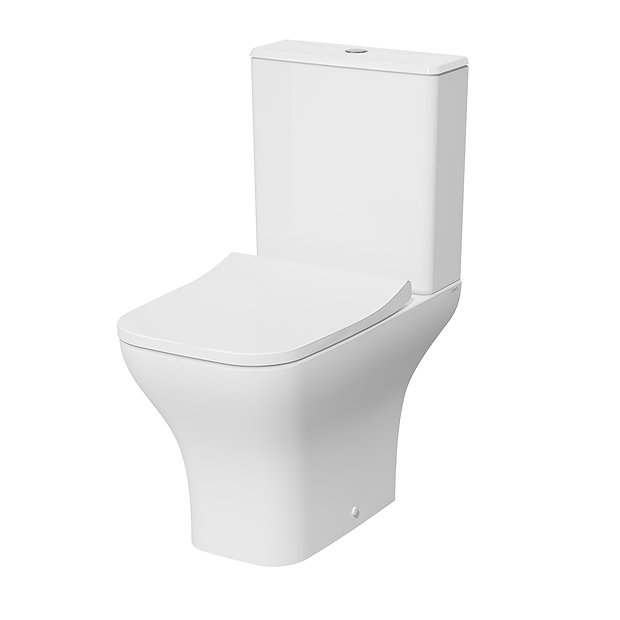 VitrA Evi Square Rimless Close Coupled Toilet Open Back with Soft