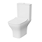 VitrA Evi Square Rimless Close Coupled Toilet - Open Back with Soft-Close Seat