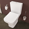 VitrA Evi Square Rimless Close Coupled Toilet - Open Back with Soft-Close Seat