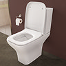 VitrA Evi Square Rimless Close Coupled Toilet - Open Back with Soft-Close Seat