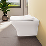 VitrA Evi Square Wall Hung Rimless Toilet with Soft-Close Seat
