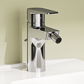 VitrA Flow Square Bidet Mixer with Pop-up Waste - Chrome