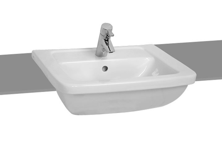 Vitra - Form 300 Semi-Recessed Basin - 1 Tap Hole Large Image