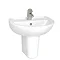 VitrA - Layton Basin and Half Pedestal - 1 Tap Hole - 3 Size Options Large Image