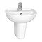 Vitra - Layton Cloakroom Basin and Half Pedestal - 1 Tap Hole - 2 Size Options Large Image