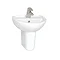 Vitra - Layton Cloakroom Basin and Half Pedestal - 2 Tap Hole - 2 Size Options Large Image