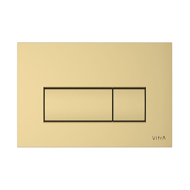 VitrA Loop Square Dual Flush Plate - Brushed Gold - 740-2325