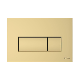 VitrA Loop Square Dual Flush Plate - Brushed Gold
