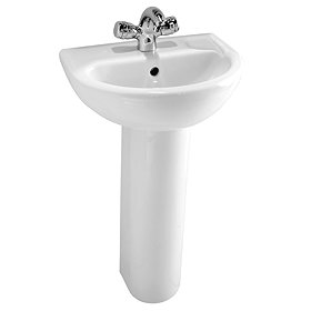 Vitra - Milton Basin and Pedestal - 1 Tap Hole - 2 Size Options Large Image