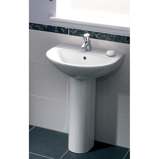Vitra - Milton Basin and Pedestal - 1 Tap Hole - 2 Size Options Profile Large Image