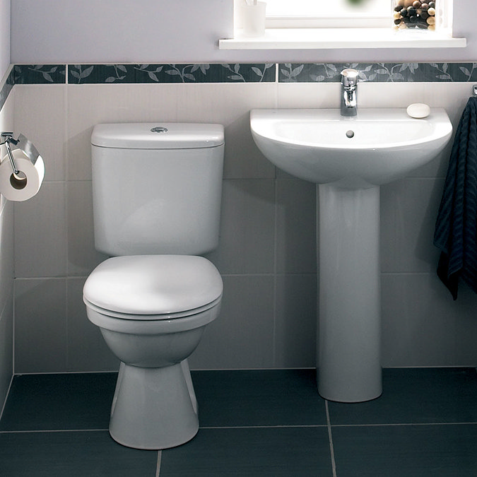 Vitra - Milton Basin and Pedestal - 1 Tap Hole - 2 Size Options Feature Large Image