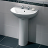 Vitra - Milton Basin and Pedestal - 2 Tap Hole - 2 Size Options 57cm Basin - 2 Tap Hole