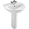 VitrA - Milton 57cm Basin and Pedestal - 2 Tap Hole Large Image