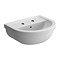 VitrA Milton Cloakroom 45cm 2 Tap Hole Basin - 5750L003-0885