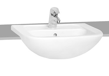 Vitra - Retro 55cm Semi-Recessed Basin - 1 Tap Hole Profile Large Image