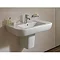 Vitra - Retro Basin and Half Pedestal - 1 Tap Hole - 3 Size Options Profile Large Image