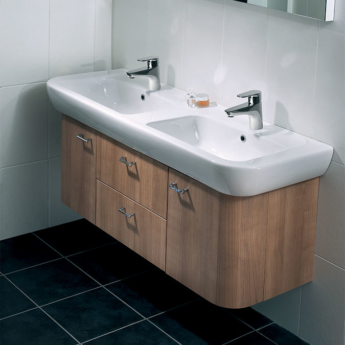 Vitra - Retro Double Basin and Vanity Unit - Various Colour Options Feature Large Image