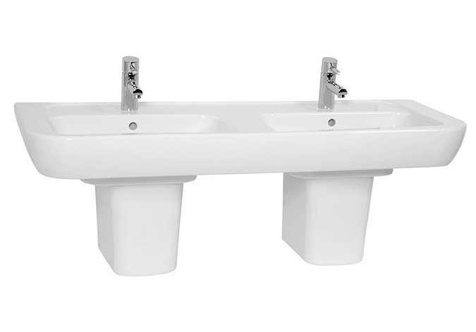 Vitra - Retro Double Basin - Full or Half Pedestal Options Large Image
